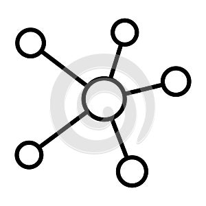 Blockchain Network Line Icon. Vector Simple Minimal 96x96 Pictogram