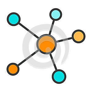 Blockchain Network Line Icon. Vector Simple Minimal 96x96 Pictogram