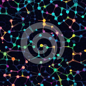 Blockchain Network Macro. Seamless Background. Generative AI