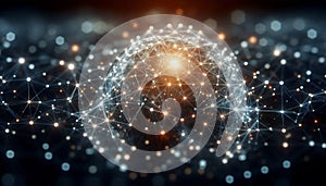 A blockchain network visualization, Ai generated image