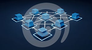 Blockchain Network Visualization - Digital Data Connection, Futuristic Tech Concept