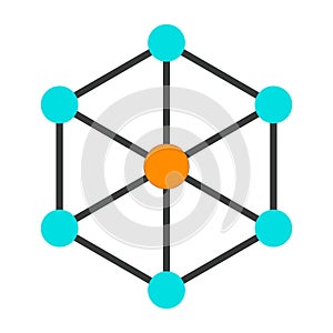 Blockchain Node Icon. Vector Simple Minimal 96x96 Pictogram