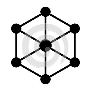 Blockchain Node Icon. Vector Simple Minimal 96x96 Pictogram