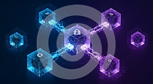 Blockchain nodes transmitting secure data flow