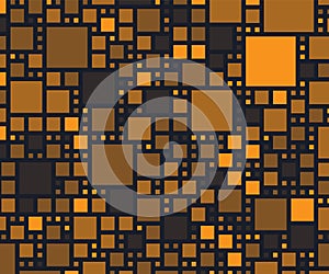 Blockchain rectangle banner ad. Web3 and cryptocurrency background