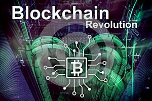 Blockchain revolution, innovation technology in modern business.