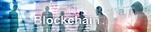 Blockchain revolution, innovation technology in modern business. Website header banner