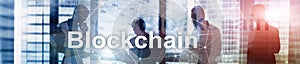 Blockchain revolution, innovation technology in modern business. Website header banner.