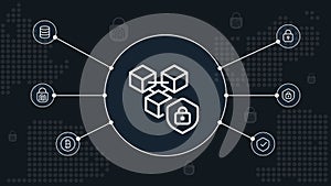 Blockchain security concept banner template