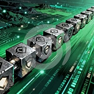 Blockchain Security Network with Digital Data Blocks