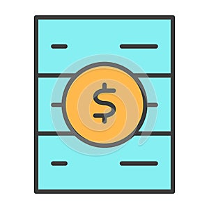 Blockchain Server Line Icon. Vector Simple Minimal 96x96 Pictogram