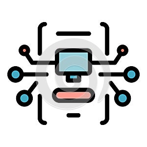 Blockchain system icon vector flat