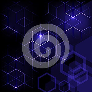 Blockchain technology abstract background. geometric vector design