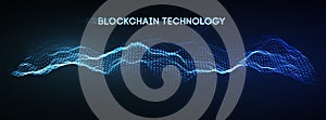 Blockchain technology background. Cryptocurrency fintech block chain network and programming concept. Abstract Segwit.