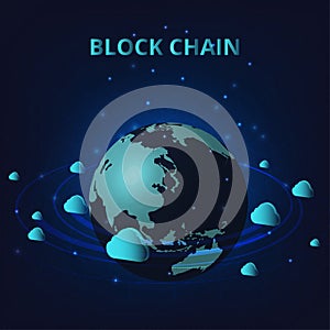 Blockchain technology concept design.
