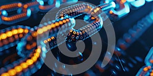 Blockchain Technology Concept with Digital Chains. Generative ai