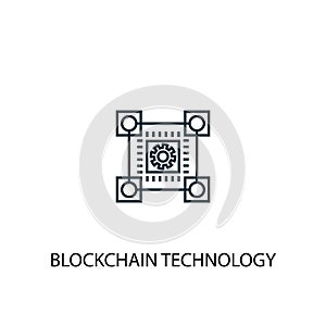 Blockchain technology concept line icon