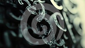 Blockchain technology conceptual chain creating network connection