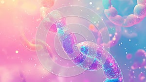 Blockchain technology connecting digital data in iridescent abstract network