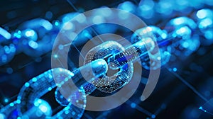 Blockchain technology creating secure digital chain links