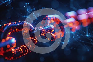 Blockchain technology creating secure digital chain links