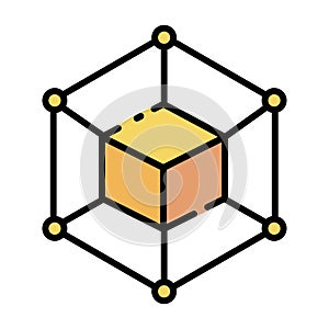 Blockchain Technology and Decentralized Network Icon