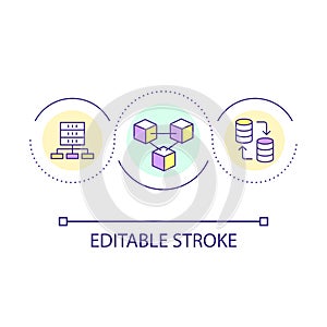 Blockchain technology development loop concept icon