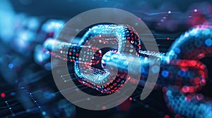 Blockchain technology forming secure digital chain with data encryption