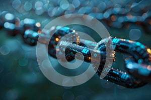 Blockchain technology forming secure digital chain with data encryption