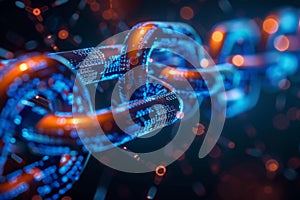 Blockchain technology forming secure digital chain with data encryption