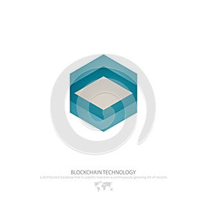 Blockchain technology, honeycomb icon. vector smart contract