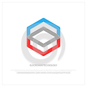 Blockchain technology, honeycomb icon. vector smart contract