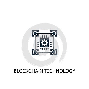 Blockchain technology icon. Simple