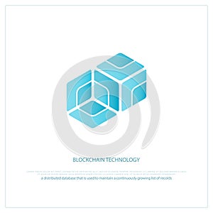 Blockchain technology icon. smart contract block isolated sign