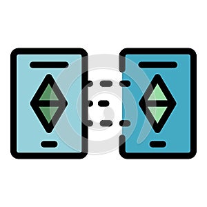 Blockchain technology icon vector flat