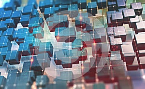 Blockchain technology. Information blocks in cyberspace