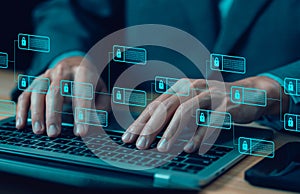 blockchain technology ledger data algorithm linked together in a chain. The system Payments and transactions to secure business