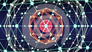 Blockchain technology network abstract loop animation