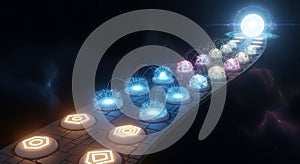 Blockchain technology network nodes connection data transfer future innovation crypto path