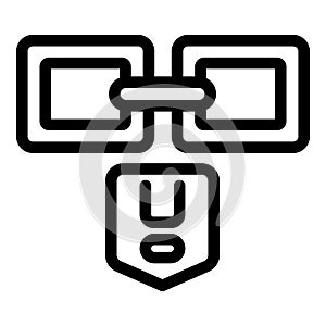 Blockchain technology showing secure connection with shield icon