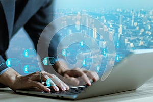 blockchain technology system Payments and transactions to secure business networks, ledger data algorithm linked together in a