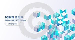 Blockchain technology vector background