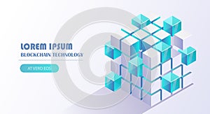 Blockchain technology vector concept