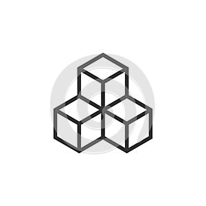 Blockchain technology vector icon in flat style. Cryptography cu