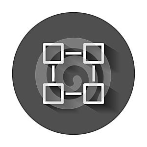 Blockchain technology vector icon in flat style. Cryptography cu