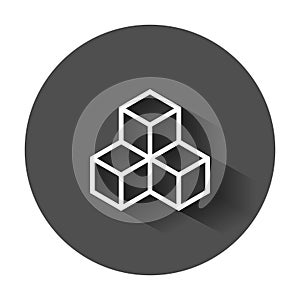 Blockchain technology vector icon in flat style. Cryptography cu