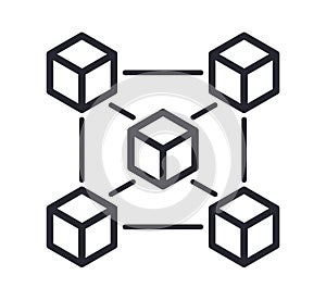 Blockchain technology vector illustration icon