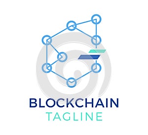 Blockchain vector logo template design