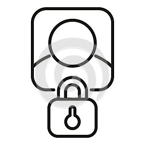Blocked account icon outline vector. User email