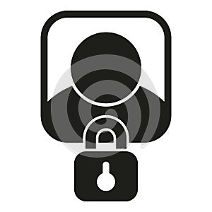 Blocked account icon simple vector. User email